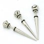 2pc/Lot Surgical Stainless Steel 9mm Crystal Silver Spike Stud Punk/Funky Earrings Mens