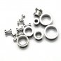 3 Pairs Silver Surgical Stainless Steel Screw Back Ear Gauges Flesh Tunnel Plug Stretcher Expander