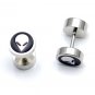 Pair Surgical Stainless Steel E.T. Alien Barbell Fake Ear Plug Earrings Stud Mens