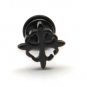 Pair Surgical Stainless Steel Black Fleur De Lis Cross Stud Earrings Mens