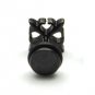 Pair Surgical Stainless Steel Black Fleur De Lis Cross Stud Earrings Mens