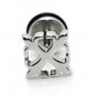 Pair Surgical Stainless Steel Silver Fleur De Lis Cross Stud Earrings Mens