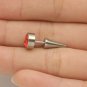 2pc/Lot 8mm Czech Crystal Paw Print Surgical Stainless Steel Round Spike Mens Stud Earring