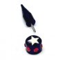 Pair Black Stainless Coated Steel Spike Fake Plug Ear Taper Star Mens