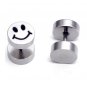 Pair Surgical Stainless Steel Smiley Face Barbell Fake Ear Plug Mens Earrings Stud