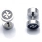 Pair Surgical Stainless Steel Windmill Barbell Fake Ear Plug Mens
