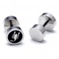 Pair Surgical Stainless Steel Scorpio Scorpion Barbell Fake Plug Earrings Stud Mens