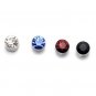 4pcs/Lot Surgical Stainless Steel 6mm CZ Crystal Ear Post Earring Mens/Lady's