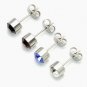 4pcs/Lot Surgical Stainless Steel 6mm CZ Crystal Ear Post Earring Mens/Lady's