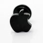 Pair Surgical Stainless Steel Black Bitten Apple Stud Earring Mens/Lady's