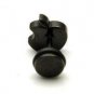 Pair Surgical Stainless Steel Black Bitten Apple Stud Earring Mens/Lady's