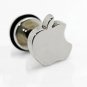 Pair Surgical Stainless Steel Silver Bitten Apple Stud Earring Mens/Lady's