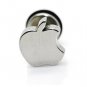 Pair Surgical Stainless Steel Silver Bitten Apple Stud Earring Mens/Lady's