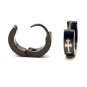 Pair Surgical Stainless Steel Maltese Cross Black Huggie Hoop Earrings