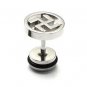 Pair Surgical Stainless Steel Silver Buddhist Tao Swastika Earrings Stud Mens