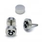 Pair Surgical Stainless Steel Black Enamel Male/Female Symbol Barbell Fake Plug Earrings Stud Men