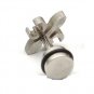 Pair Surgical Stainless Steel Silver Fleur De Lis Flower Faux Fake Ear Plug Earrings Stud Mens