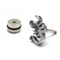 Pair Surgical Stainless Steel Silver Scorpio Scorpion Fake Ear Plug Earrings Stud Mens