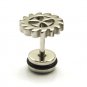Pair Surgical Stainless Steel Silver Cross Gear Fake Ear Plug Earrings Stud Mens
