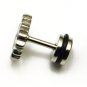 Pair Surgical Stainless Steel Silver Cross Gear Fake Ear Plug Earrings Stud Mens