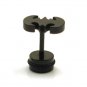 Pair Surgical Stainless Steel Black Super Hero Batman Logo Fake Ear Plug Earrings Stud Punk/Rock