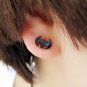 Pair Surgical Stainless Steel Black Super Hero Batman Logo Fake Ear Plug Earrings Stud Punk/Rock