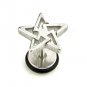 Pair Surgical Stainless Steel Silver Punk Rock Star Fake Ear Plug Earrings Stud Mens/Lady's