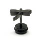 Pair Surgical Stainless Steel Black Dragonfly Fake Ear Plug Earrings Stud Mens/Lady's