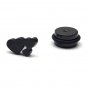 Pair Surgical Stainless Steel Black 3 Joining Hearts Fake Ear Plug Earrings Stud Mens/Lady's