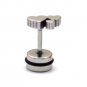 Pair Surgical Stainless Steel Silver 3 Joining Hearts Fake Ear Plug Earrings Stud Mens/Lady's