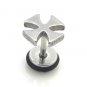 Pair Surgical Stainless Steel Silver Iron Cross Fake Ear Plug Earrings Stud Mens/Lady's