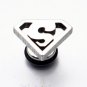 Pair Surgical Stainless Steel Silver Cool S Superman Earring Stud Mens/Lady's
