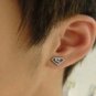 Pair Surgical Stainless Steel Silver Cool S Superman Earring Stud Mens/Lady's