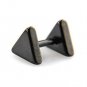 Pair Surgical Stainless Steel Black Triangle Shape Fake Ear Plug Earrings Stud Mens/Lady's