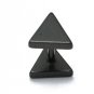Pair Surgical Stainless Steel Black Triangle Shape Fake Ear Plug Earrings Stud Mens/Lady's