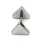 Pair Surgical Stainless Steel Silver Triangle Shape Fake Ear Plug Earrings Stud Mens/Lady's