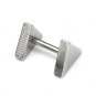 Pair Surgical Stainless Steel Silver Triangle Shape Fake Ear Plug Earrings Stud Mens/Lady's