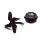 Pair Surgical Stainless Steel Black Windmill Blades Fake Ear Plug Earrings Stud Mens/Lady's