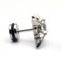Pair Surgical Stainless Steel Polaris Star Clear CZ Stud Earrings Mens/Lady's Punk Gothic
