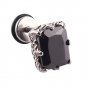 Pair Surgical Stainless Steel Rectangle Black CZ Dragon Claw Mens Gothic Screw Back Earrings