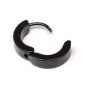 Pair Surgical Stainless Steel Skull & Bone Black Huggie Hoop Earrings Mens