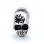Pair Surgical Stainless Steel Cracked Skull Men's Anti-Allegic Stud Earrings Rock/Punk/Gothic