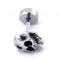 Pair Surgical Stainless Steel Cracked Skull Men's Anti-Allegic Stud Earrings Rock/Punk/Gothic