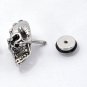 Pair Surgical Stainless Steel Skull Horned Demon Men's Anti-Allegic Stud Earrings Punk Goth