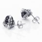Pair Surgical Stainless Steel Eagle Dragon Claw w/ Black Crystal Men's Stud Earrings Punk Goth