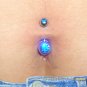 8Pcs/Lot Stainless Steel Navel Belly Ring Body Piercing w/ Double Gem CZ Curved Barbell Studs