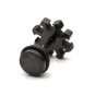 Pair Surgical Stainless Steel Black Cool Unique Sun Fake Ear Plug Earrings Stud Mens/Lady's