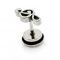 Pair Surgical Stainless Steel Silver Musical Note Treble Clef Earring Stud Mens/Ladies