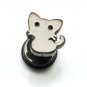 Pair Surgical Stainless Steel Cartoon Pussy Cat Black Earrings Stud Mens/Ladys