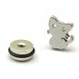 Pair Surgical Stainless Steel Cartoon Pussy Cat Silver Earring Stud Mens/Ladys